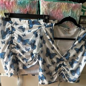 Matching skirt and crop top set